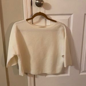 Anthropologie white slightly-cropped top